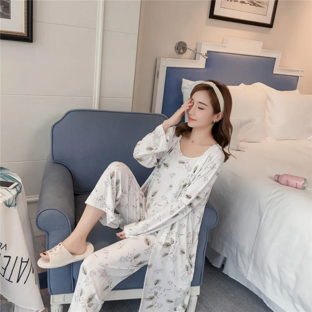 Комплект из 3-х предметов Длинные рукава женщин на осень-зиму pijama | Женская одежда