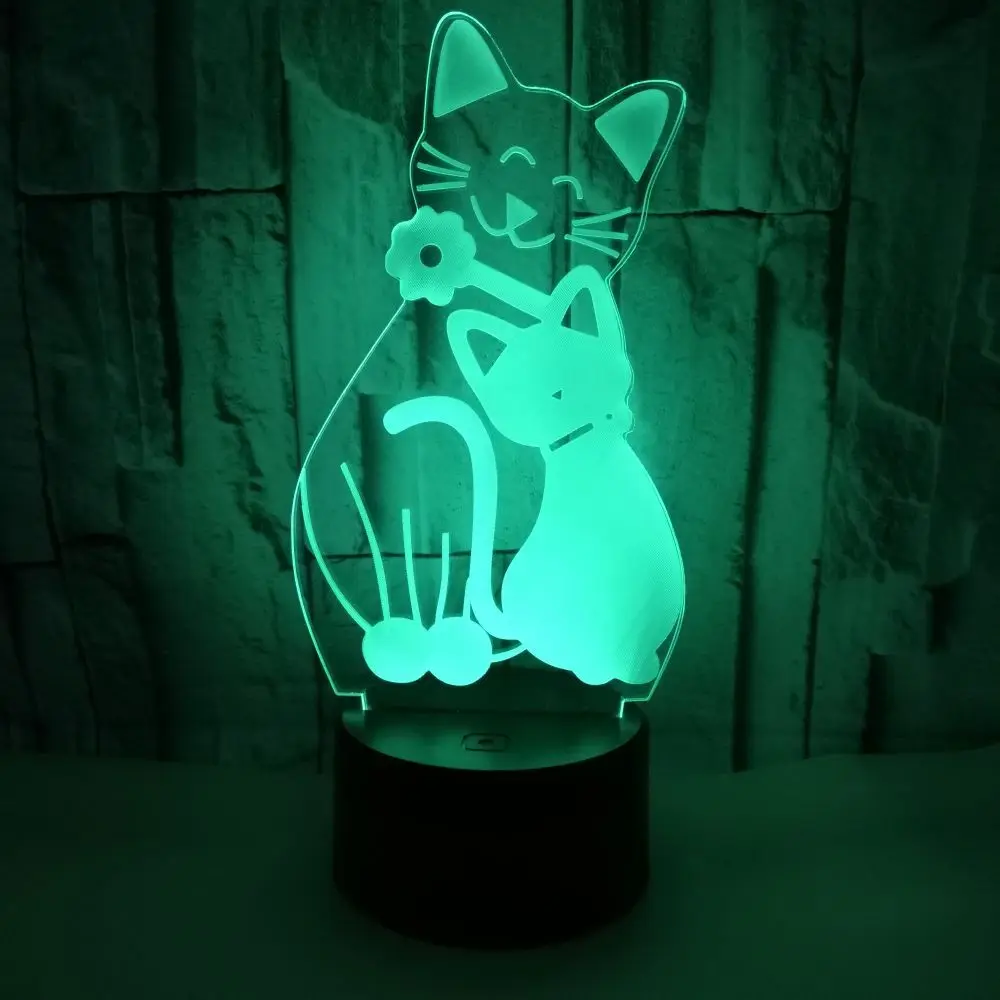 Ночник с дистанционным управлением Cat 3d Небольшой акриловый светодиодный
