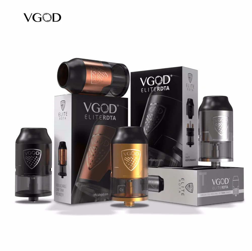 Original VGOD Elite RDTA Tank 24mm Rebuildable Dripping 510 fit elite pro mech Mod Kit Vaporizer Electronic Cigarette | Электроника