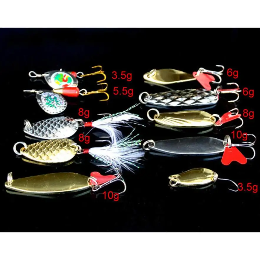 Лот 10 шт Металлический Набор рыболовные приманки из Китая басовая ложка
