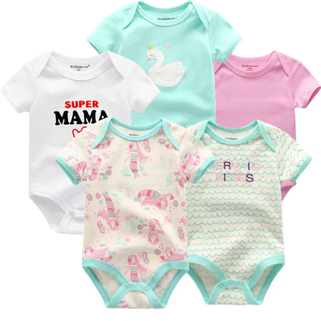 baby bodysuits 5901 Модная одежда для детей, Детская мода Одежда для мальчиков и девочек носки для новорожденных для новорожденных для маленьких девочек комбинезоны 5 шт. Комбинезоны маленькие изделия из хлопка Детский костюм - Цвет: baby bodysuits 5901