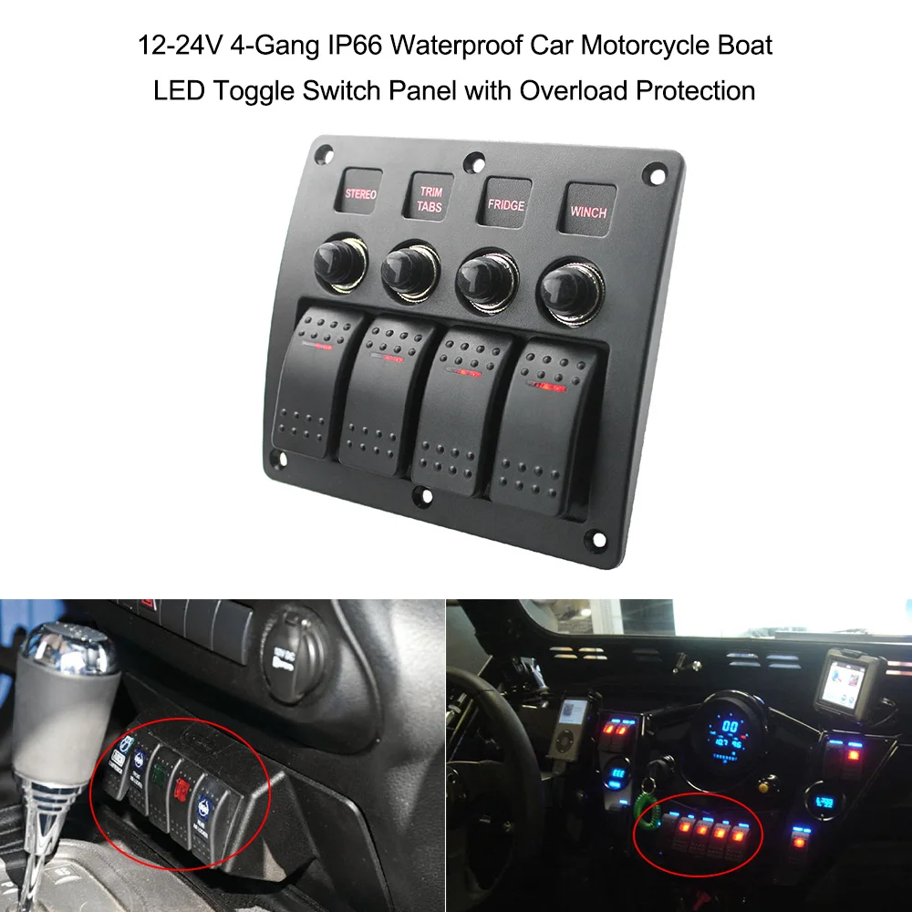 12 24 в 4 х канальный IP66 водонепроницаемый автомобиль мотоцикл Лодка светодиодная