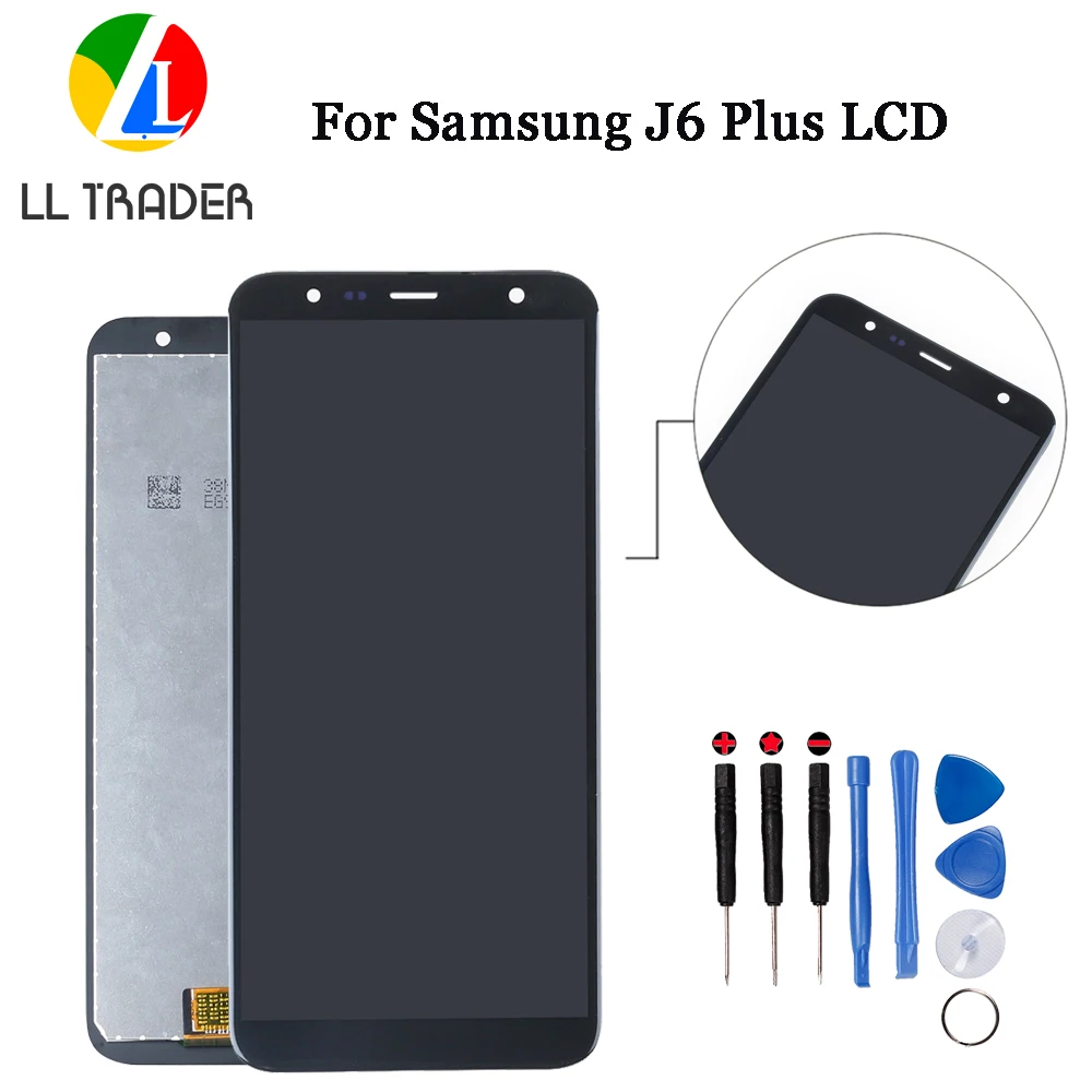 Замена экрана для Samsung Galaxy J6 Plus сенсорный экран дисплей + ЖК регулировка