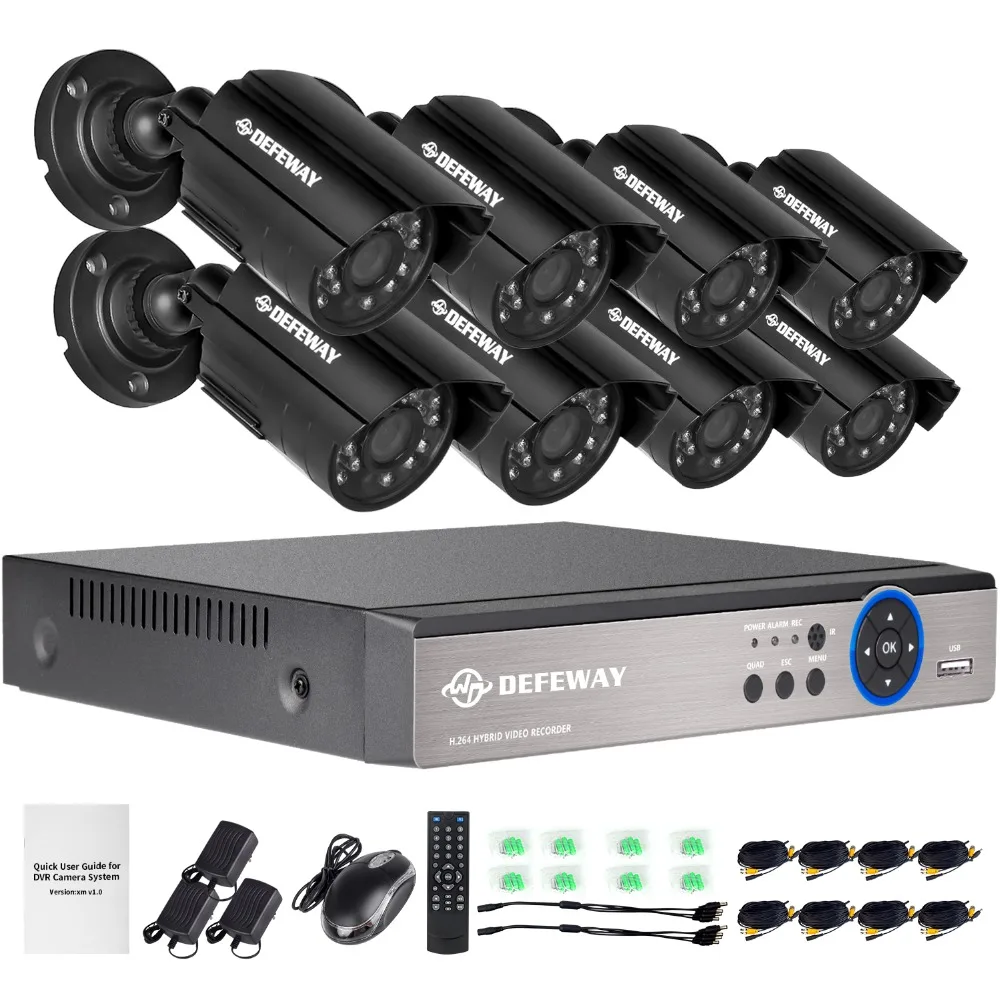 Камера Наружного видеонаблюдения DEFEWAY камера безопасности 8 каналов 1080N HDMI 720P HD DVR