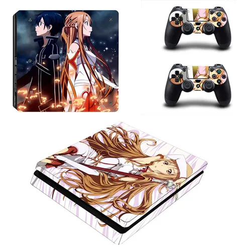 KYSP4S-0138 Аниме железнодорожное Хацунэ Мику токисаки Куруми сабля PS4 тонкая кожа Стикеры для Игровые приставки 4 консоль и контроллер PS4 тонкий Стикеры - Цвет: KYSP4S-0138