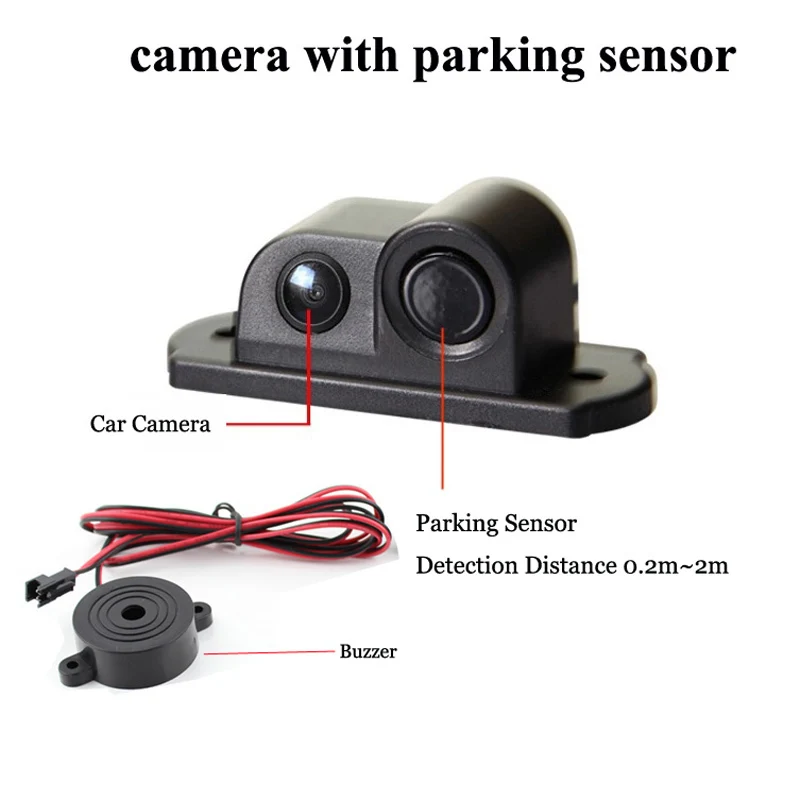 BEMTOO 2 in 1 LED Sound Alarm Car Sensor Radar System with CCD Rear View Parking Camera car accessories | Автомобили и мотоциклы