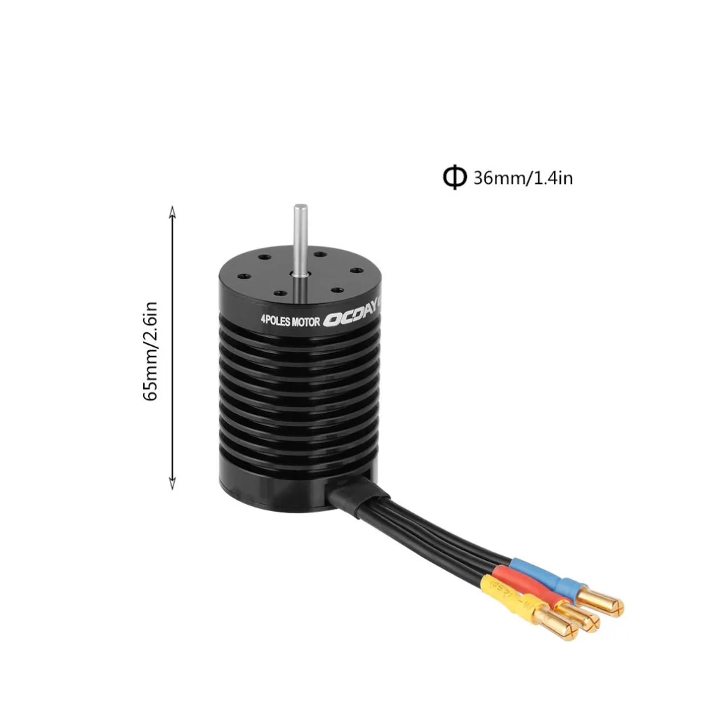 RC двигатель 1:10 9T 4370KV 10T 3930KV 4P бесщеточный мотор с ЧПУ для 1/10 RC автомобиля Черный