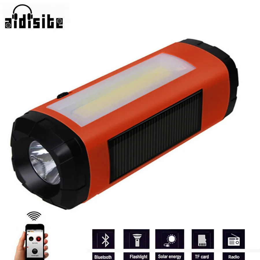 AIDISITE bluetooth динамик на солнечной батарее беспроводной светодиодный фонарик