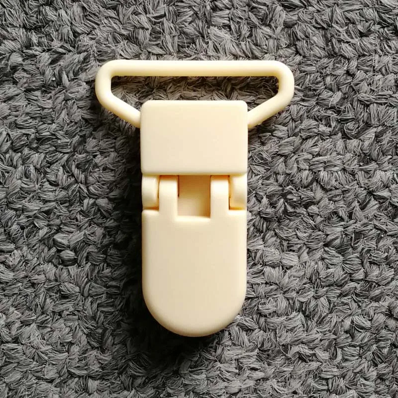 Beige 1 шт Разноцветные Пластиковые Зажимы безопасности 25 мм прозрачная соска зажимы держатель пустышки для Аксессуары для кормления младенцев - Цвет: Beige