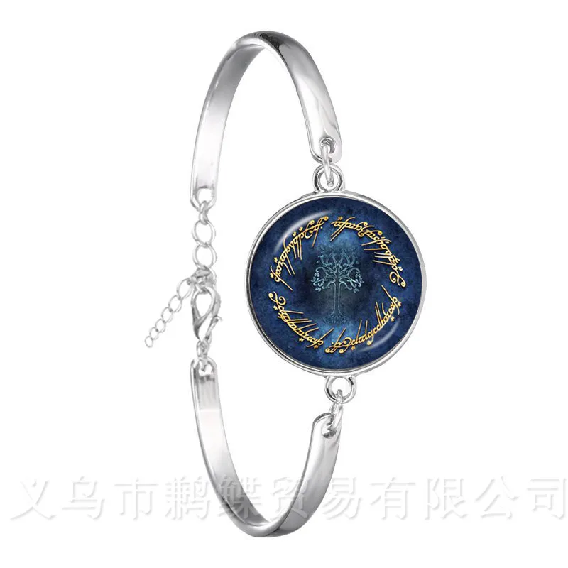 Dusk Tree of Life Bracelet Glass Cabochon Silver Plated Chain Bangles For Men Women Children Creative Gift | Украшения и