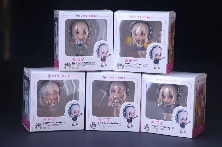 5 стилей японского аниме SUPERSONICO фигурку игрушки Супер Sonico Рабочий набор коллекция