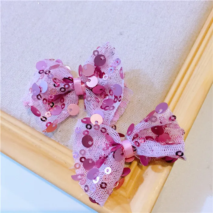 hot pink 6*3 см, 12 шт./лот, блестящий Блестящий бант, сделай сам, бант ручной работы, аппликации для детских аксессуаров для волос - Цвет: hot pink