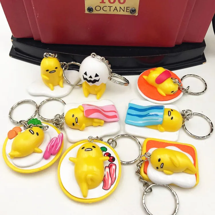 Gudetama брелок для ключей ленивое яйцо ПВХ фигурка игрушки детей Яйцо Брелок модель