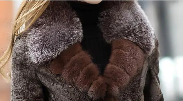 YOLANFAIRY натуральное меховое пальто женская зимняя куртка из натурального кроличьего меха воротник из лисьего меха размера плюс теплая утепленная верхняя одежда 1602 MF332