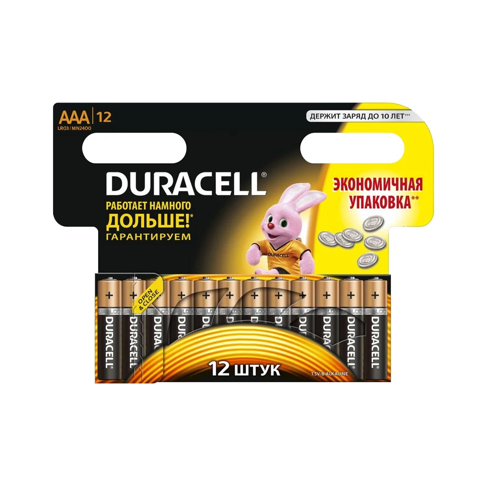 Батарея Duracell Basic LR03 12BL AAA (12шт)|Цифровые аккумуляторы| |