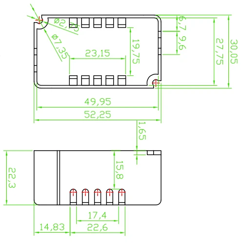 Пластиковый корпус для светодиодной электроники сделай сам (10 шт.) 50*28*22 мм