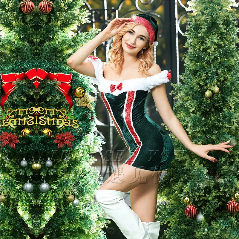 MQUPIN дамское сексуальное нижнее белье рождественские комплекты нижнего белья