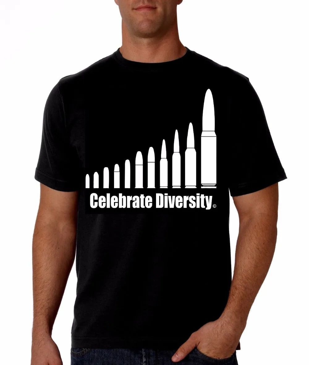 

Celebrate Diversity Pro Gun T-Shirt 2Nd Amendment, Bullets, Ar15, Gun Rights Summer 2019 100% Cotton Normal Custom Design Shirts