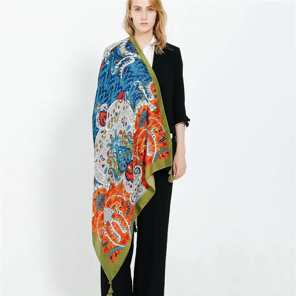 Женский шарф шаль Foulard Femme женские шарфы богемные для женщин хлопковые льняные с