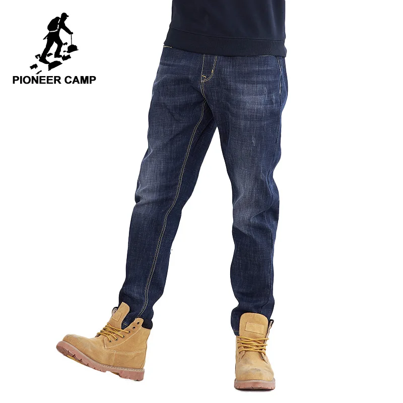 Мужские плотные джинсы Pioneer Camp Осенние/зимние флисовые ANZ710001|Повседневные брюки| |