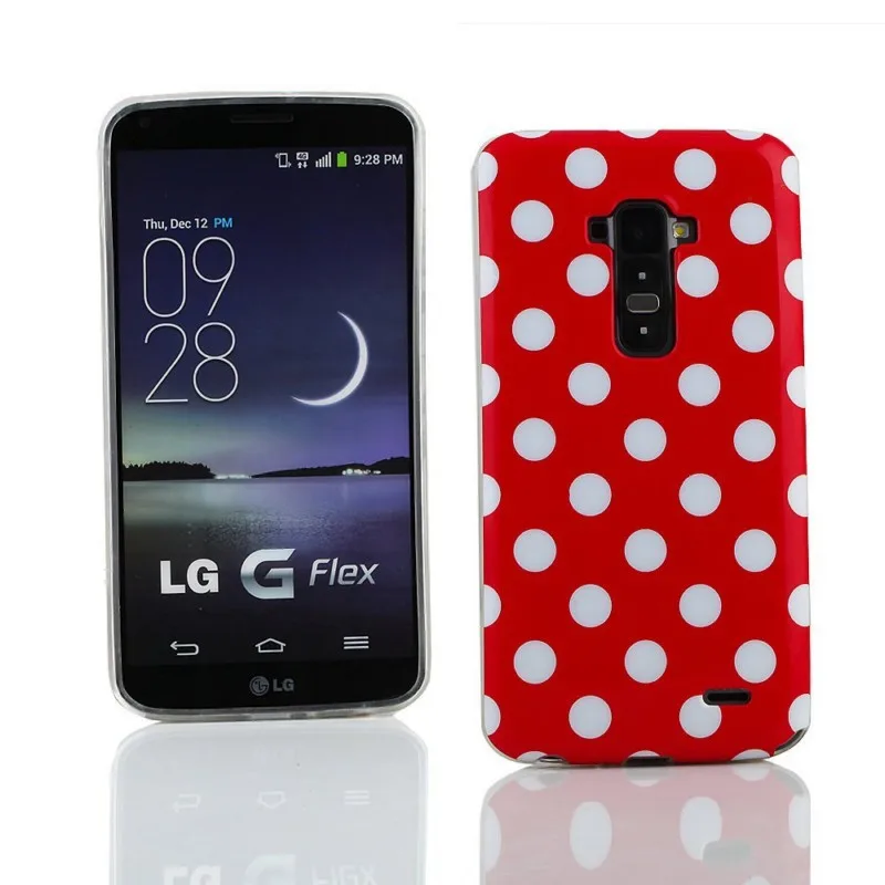 Горячий прекрасный ТПУ в горошек Стиль задняя кожа чехол для LG G Flex мягкий