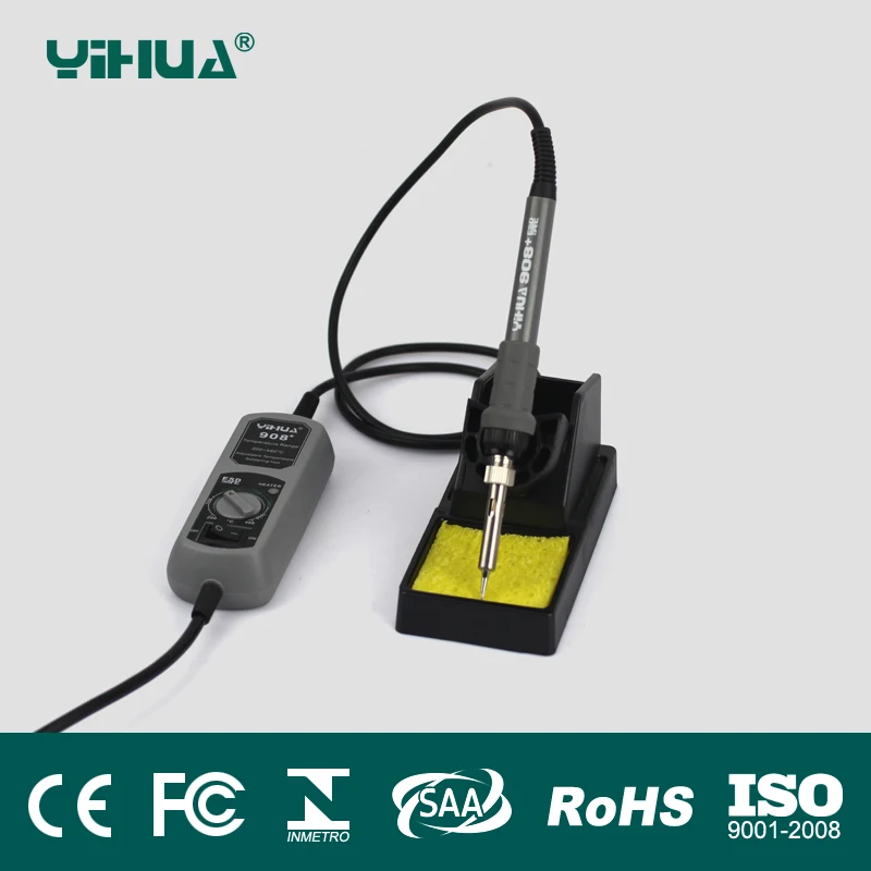 Паяльник YIHUA908 + портативный паяльник с регулируемой температурой 200-480 градусов