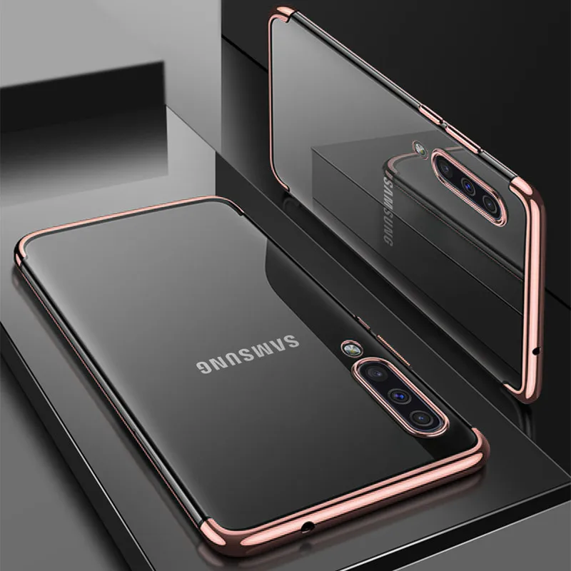 Прозрачный чехол для Samsung Galaxy A30 A50 A10 A20 A70 M10 M20 M30 мягкий из ТПУ с покрытием |