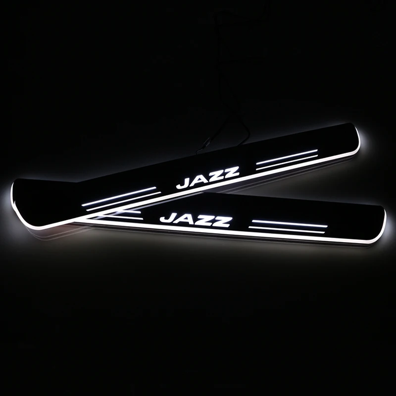 

SNCN LED Car Scuff Plate Trim Pedal Door Sill Pathway Moving Welcome Light For Honda Jazz 2015 2016 2017 2018 Badge Emblem