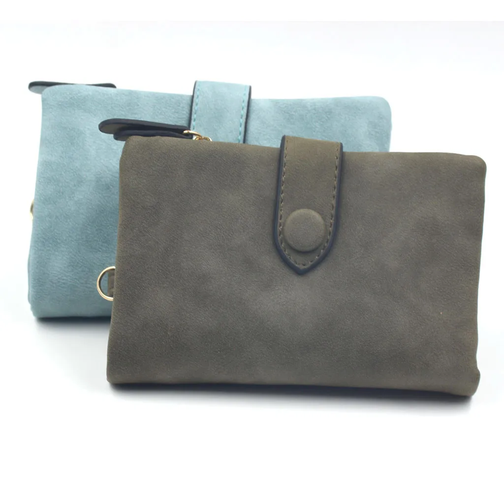 FashionTrendy Coin Purse Card LeatherWomen's Matte Wallet Short Small Fresh Student Wallet Cute Doka Women's Wallet Money Bag