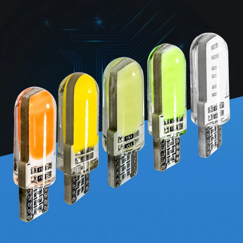 10 шт. W5W светодиодный автомобильный светильник cob габаритная лампа 12V 194 501 SMD Клин