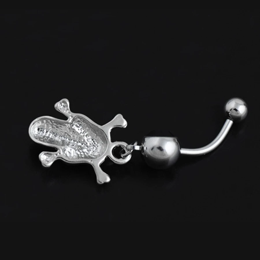 Крутой черный австрийский кристалл череп пирсинг в пупок Панк пупка кольца