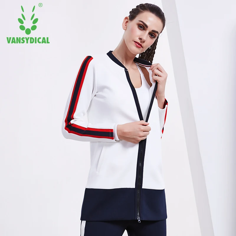 Женская спортивная куртка Vansydical дышащая на молнии для занятий спортом осень и
