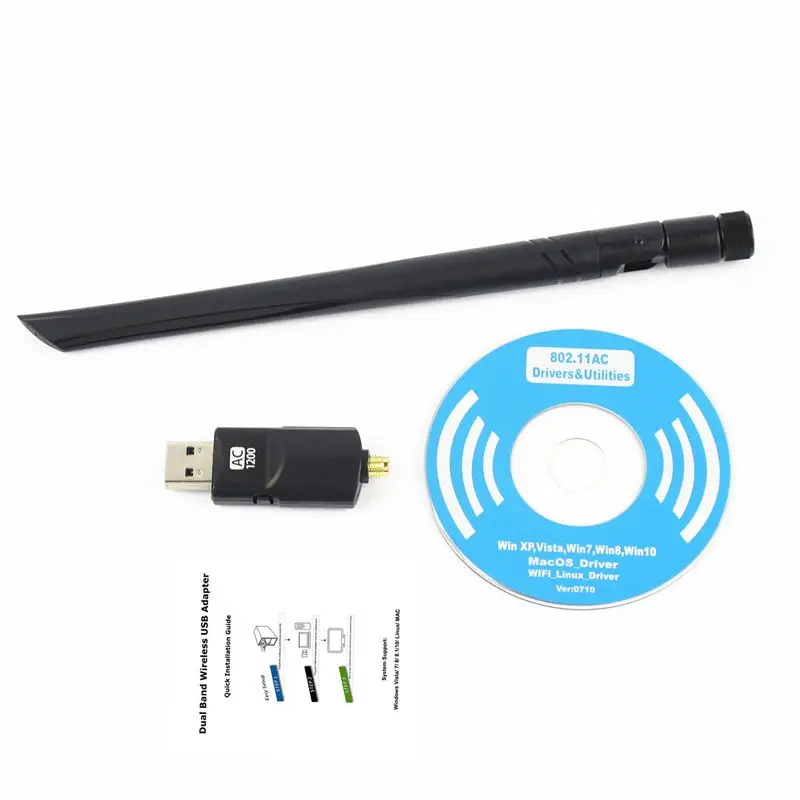 1200M беспроводная сетевая карта 2 4G/5 8G Usb3.0 Двухдиапазонная Usb гигабитная Wifi