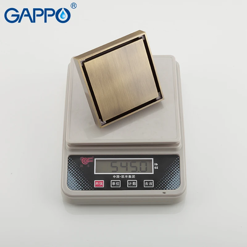 

GAPPO Drains Antique Brass bathroom waste drains square floor cover anti-odor bathroom shower drain strainer shower room