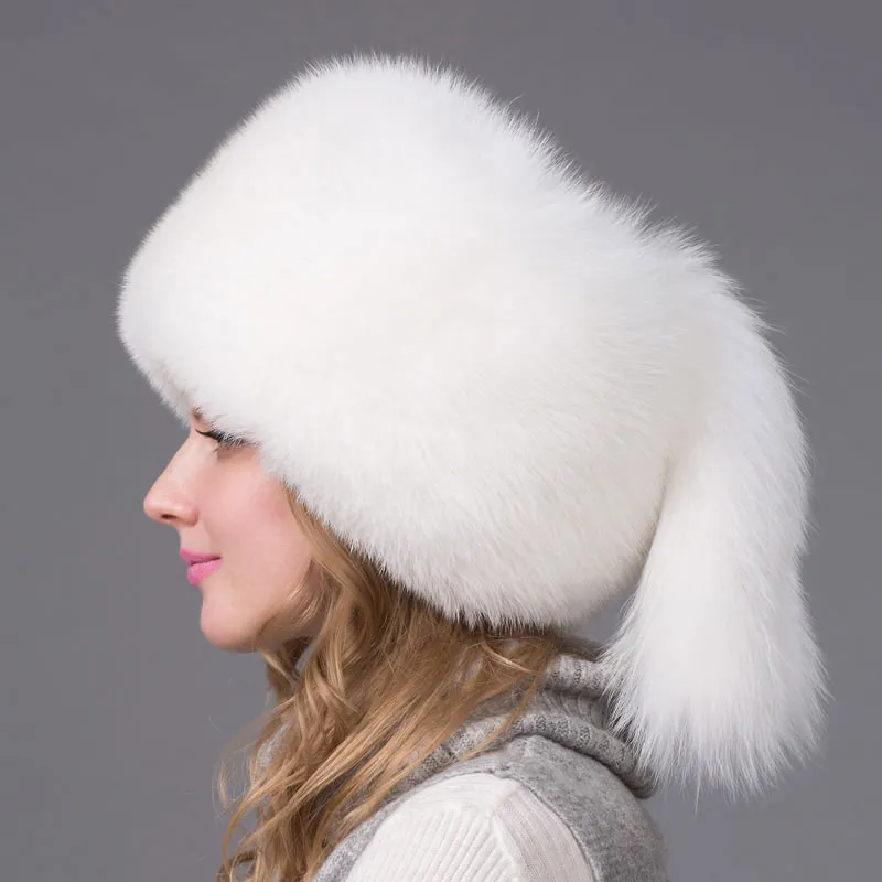 

Winter Women's Leather Hat Fox Earmuffs Russian Women's Lei Feng Cap Raccoon Fur Hoodie Cap New Fashion Fur Hat HJL-01-s