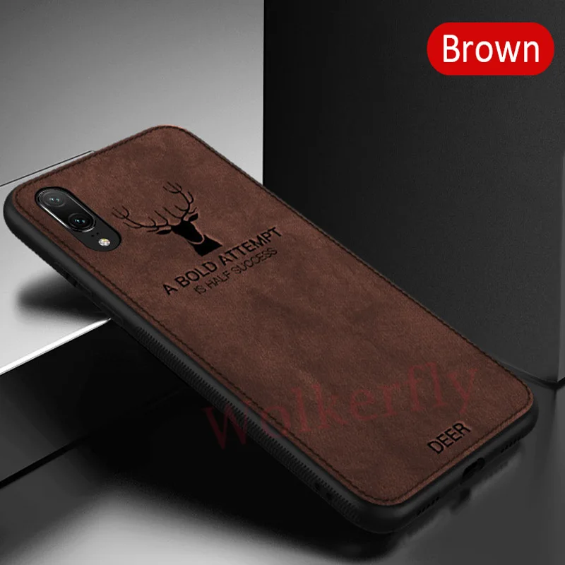 Brown Роскошные ткани накладка олень Для huawei Y9 Коврики 20 Lite рro 20X на Honor 8C 8X Max 7A 7C; размеры 9 и 10 P10 P20 Lite Nova 3i P Smart чехол - Цвет: Brown