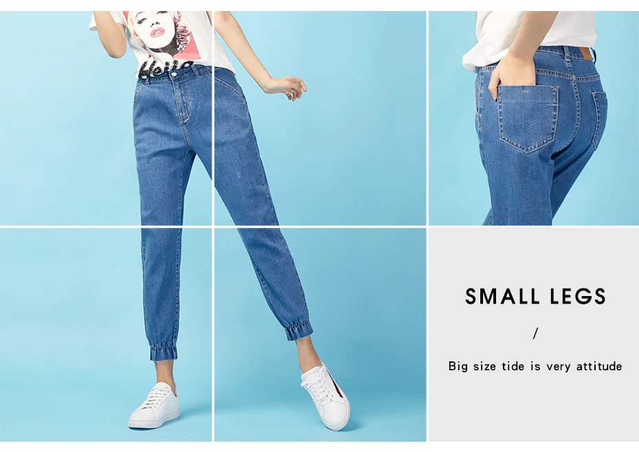 LEIJIJEANS Новое поступление весна средняя талия Свободные повседневные женские джинсы светильник синий бойфренд стиль размера плюс свободные женские джинсы 9034