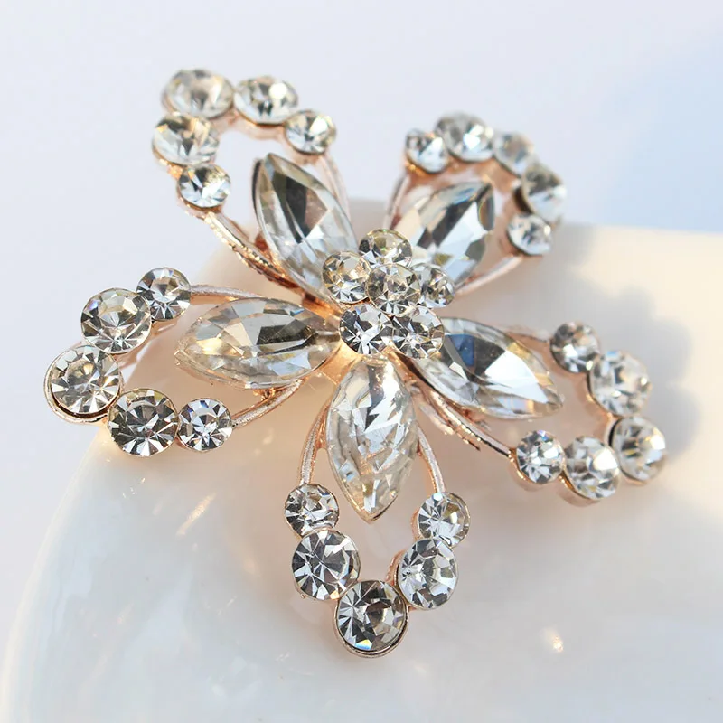 TODOX Brooch new Fashion beauty Women gold Zinc Alloy colorful crystal exquisite flower pins hot sale party wedding Gift for man | Украшения
