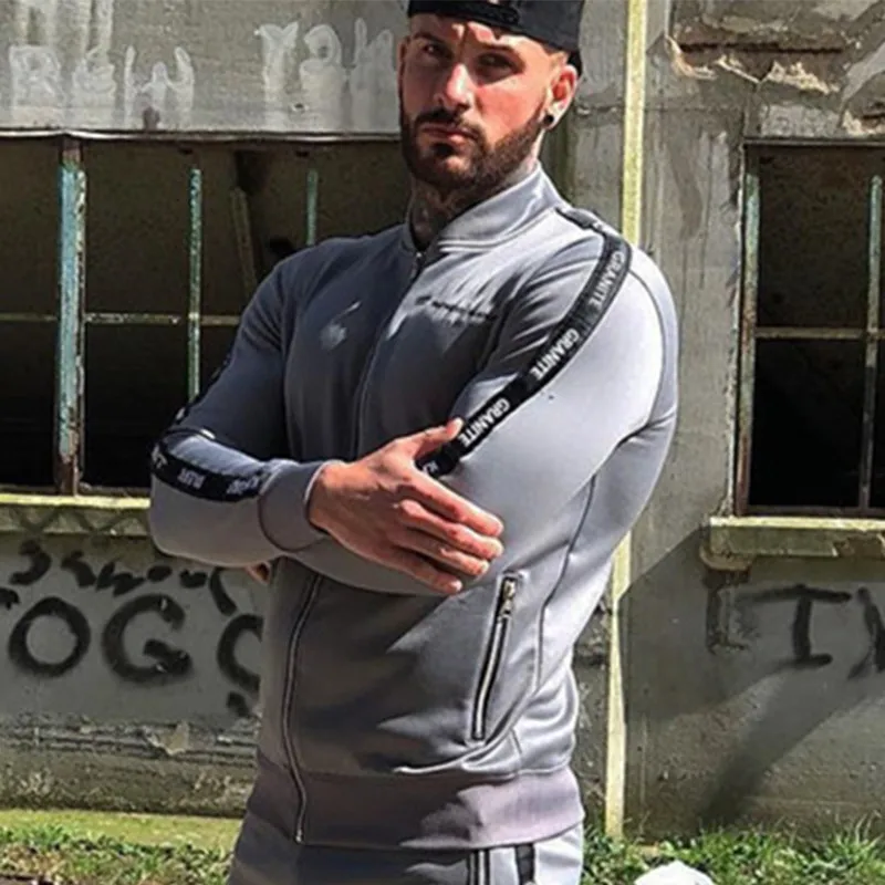 Весенне-осенний мужской свитшот без кепки GYMLOCKER рубашка на молнии модный