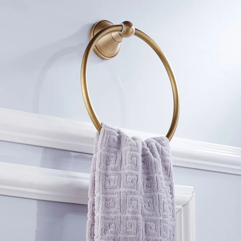 Aothpher Bathroom Bronze Brushed Towel Ring Holder Rack Copper Construction Products Accessories |