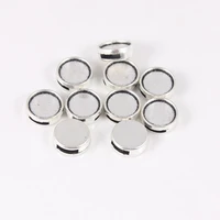 wholesale antique silver slider bead charms cabochon setting fit 12mm round cabochon hole size 28mm diy bracelet materials