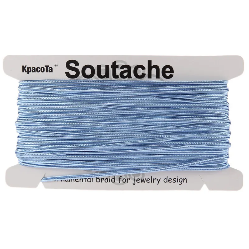 sky blue KPacTa несколько цветов 34 ярда(31 м) 3 мм ширина китайский узел Soutach цвета нейлоновый шнур DIY ювелирные изделия ручной работы плетеный материал - Цвет: sky blue