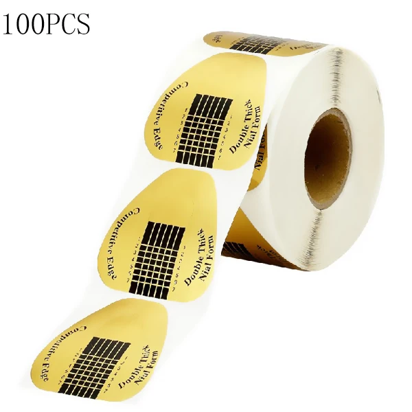 100PCS 100 шт Профессиональные формы для ногтей, формы для наращивания ногтей, для женского салона, французские акриловые наклейки для ногтей, инструменты для маникюра - Цвет: 100PCS