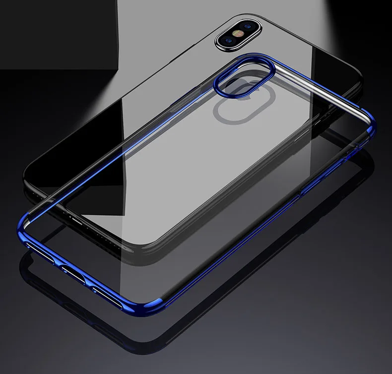 Luxury Transparent Silicon Case for iphone x 6 6s 7 8 plating For iPhone 6S Plus Clear Soft TPU Back cover |