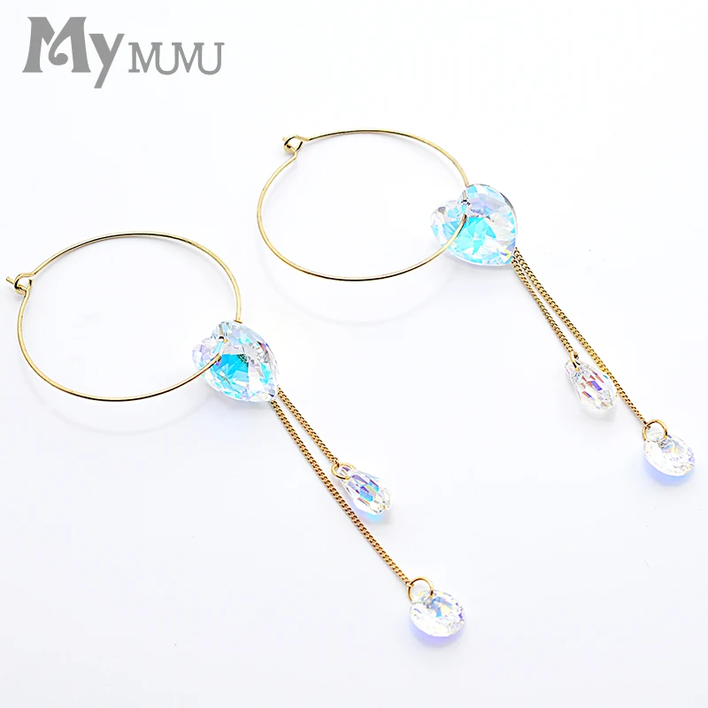 2019 fashion Love heart earrings Trendy Earrings Circle Loop for Women | Украшения и аксессуары