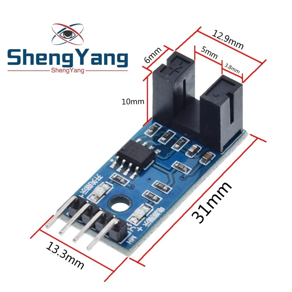 Шэньян F249 4 контактный инфракрасный Скорость Сенсор модуль для Arduino/51/AVR/PIC 3 V 5V
