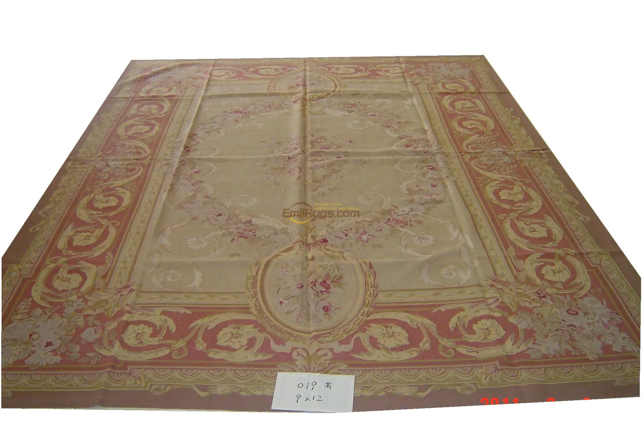 

Pure hand woven wool carpet french aubusson rugs 274CMX366CM size (9'X 12') m gc8aub019
