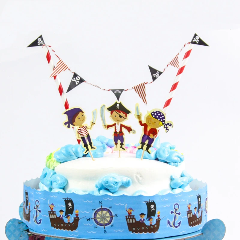 

Free Shipping Pirate Birthday Cake Topper Birthday Party Decorations Kids Birthday Party Supplies Baby Shower Boy