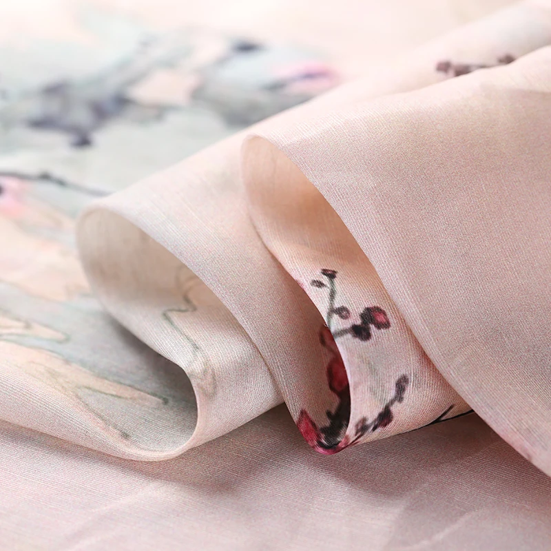 Цифровой струйный Шелковый льняной ткани платье cheongsam китайская шелковая ткань