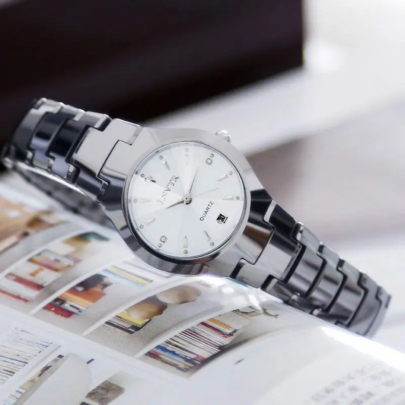 Silver Women Оригинальные женские часы, стальные Мужские кварцевые часы с календарем, женские студенческие часы для влюбленных - Цвет: Silver Women